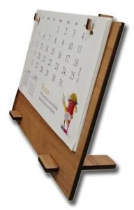 Personalized Photo Desk Calendar 2026 with Wooden Stand  Custom 12-Month Picture Calendar Gift @249